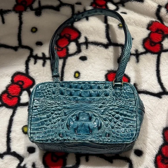 Brahmin Turquoise Embossed Shoulder Bag - Picture 2 of 7